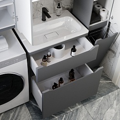 Style Line Тумба с раковиной Марелла 70 Люкс Plus антискрейтч серая матовая – фотография-2